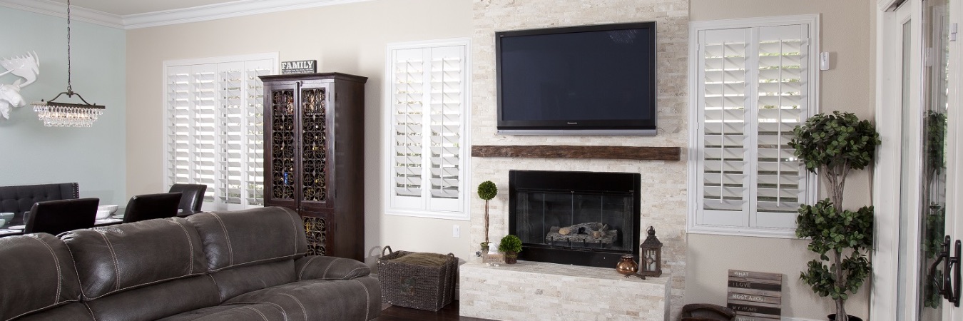 Polywood shutters in a Cleveland living room