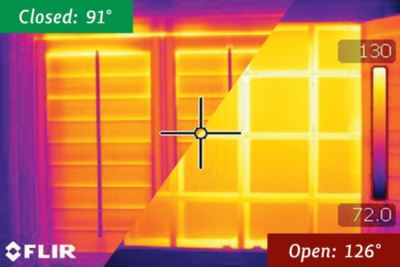 Polywood Blocks Up To 30° Of Temperature Infrared Picture Showing How Polywood Shutters Block Up To 30 Degrees Of Temperature