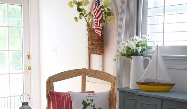 Bright sitting corner with faux wood plantation shutters in Cleveland. Faux wood plantation shutters in Cleveland